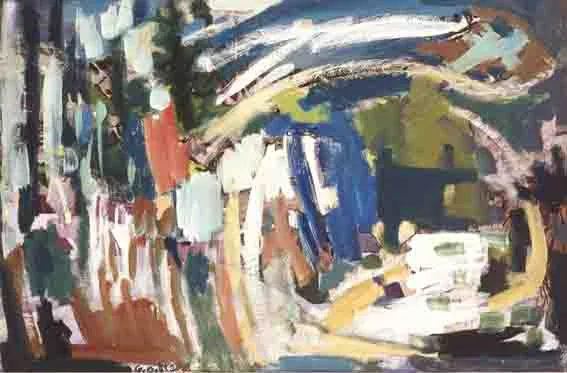 BACK VIEW, ROUNDSTONE by Gerard Dillon, oil on board, sold Sep 2002