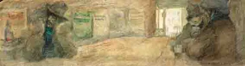 Jack Butler Yeats, A YOUNG MAN'S TROUBLES, watercolour, pastel and pencil on paper