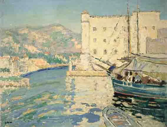 THE HARBOUR, DUBRONVIK by Letitia Marion Hamilton, oil on canvas, sold Sep 2002