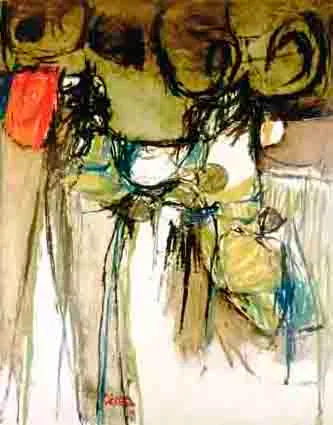 PAINTING 1960 by William Crozier, oil on hardboard, sold Sep 2002