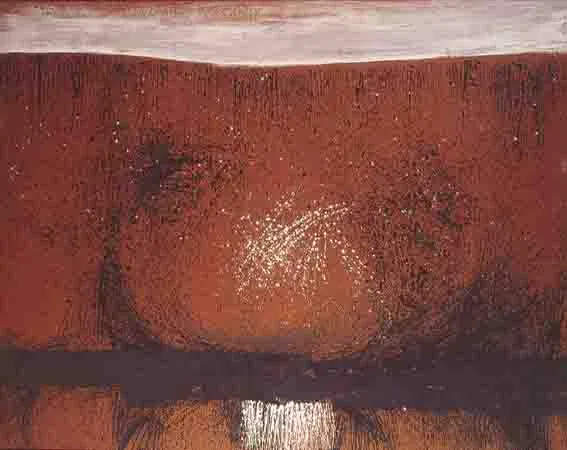 Patrick Scott, MAGNETIC FIELD, tempera on hardboard