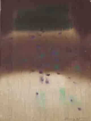 Patrick Scott, TURF STACK, tempera on unprimed canvas