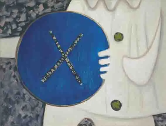 BLUE HOOP by Gerard Dillon, oil on board, sold Sep 2002