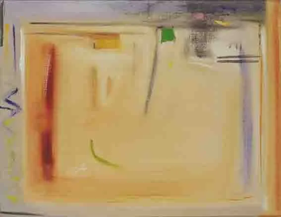 ORANGE ABSTRACT by Mike Fitzharris, oil on canvas, sold Sep 2002