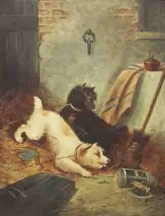 CORNERED by George Armfield, oil on canvas, sold Sep 2002