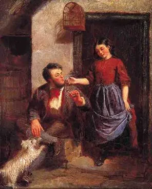 Samuel McCloy, A COUPLE WITH A DOG, oil on canvas