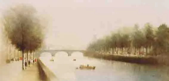 THE LIFFEY, DUBLIN by Anthony Robert Klitz, oil on canvas, sold Sep 2002