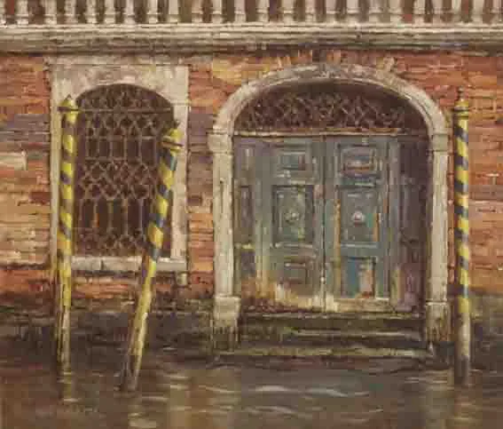 VENICE, TUESDAY'S COLOURS by Mark O'Neill, oil on board, sold Sep 2002