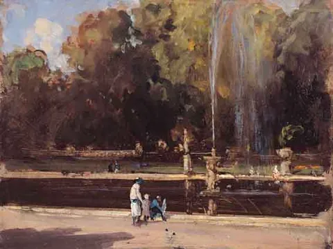 James Humbert Craig, THE LUXEMBOURG GARDENS, PARIS, oil on board