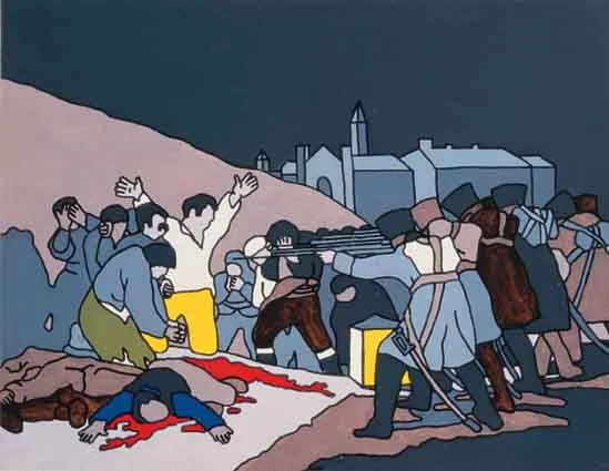 STUDY FOR THE 3RD MAY (1970) by Robert Ballagh, gouache on paper, sold Mar 2001