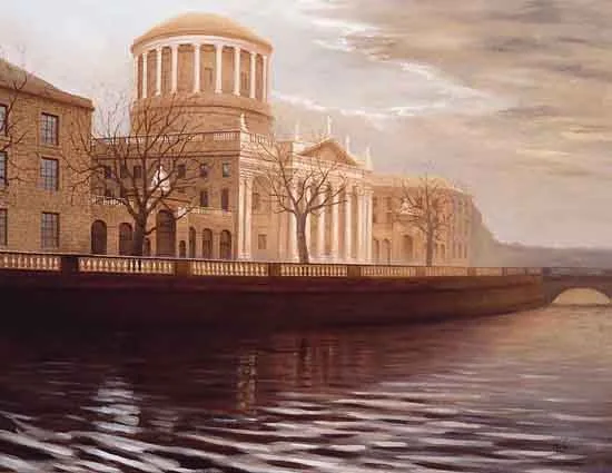 THE FOURT COURTS, DUBLIN by Stuart Morle, oil on canvas, offered Mar 2001