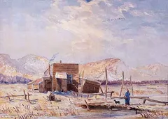 THE OLD HUT IN JUNE, COUNTY WICKLOW by John Faulkner, watercolour, sold Mar 2001