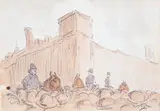 Jack Butler Yeats, POLICE AND CROWDS OUTSIDE KILMAINHAM JAIL
