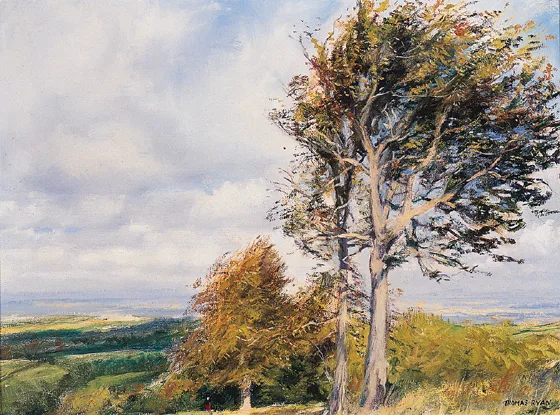 DUBLIN FROM THE PINE FOREST by Thomas Ryan, oil on canvas, sold Oct 2000