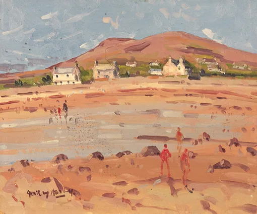 SUMMER DAY by Henry Healy, oil on board, sold Oct 2000