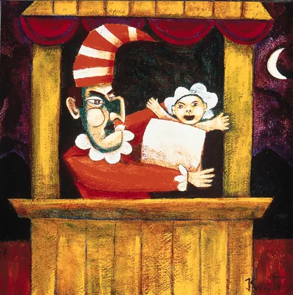 MR PUNCH by Graham Knuttel, acrylic on canvas, sold Oct 2000