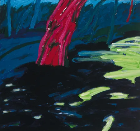 TREE AND RIVER by William Crozier, oil on canvas, sold Oct 2000