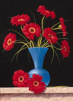 GERBERAS by Brian McCarthy, oil on canvas, sold Oct 2000