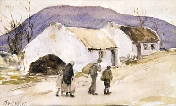 James Humbert Craig, EMIGRANTS LEAVING HOME, watercolour