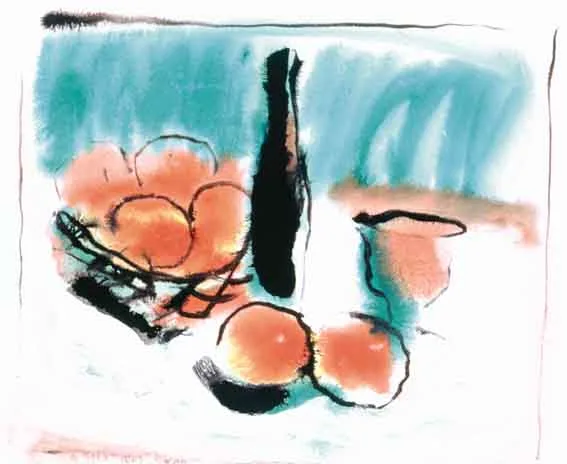 STILL LIFE by Neil Shawcross, watercolour, gouache and ink on paper, sold May 2002