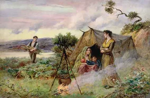 Mary Duncan, TRAVELLER'S CAMP, oil on canvas