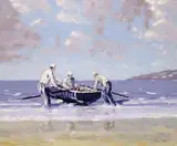 Ivan Sutton, LAUNCHING THE CURRACH, ARAN, COUNTY GALWAY