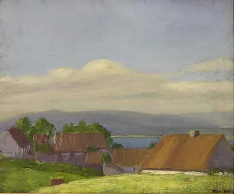 Michael Augustin Power O'Malley, COTTAGES, WEST OF IRELAND, oil on canvas