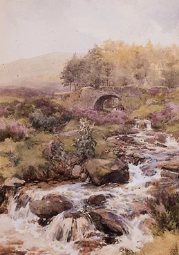 MOUNTAIN STREAM by Helen O'Hara, watercolour, offered Jun 2000