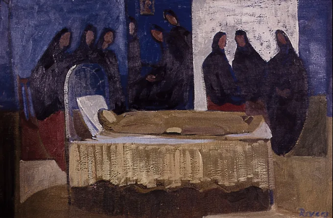 THE WAKE by Elizabeth Rivers, oil on canvas, sold Jun 2000
