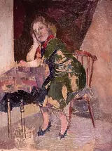 Stella Steyn, WOMAN SEATED AT A TABLE