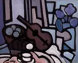 Markey Robinson, STILL LIFE - FRUIT GUITAR AND BREAD