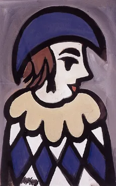 JESTER by Markey Robinson, gouache, sold Jun 2000
