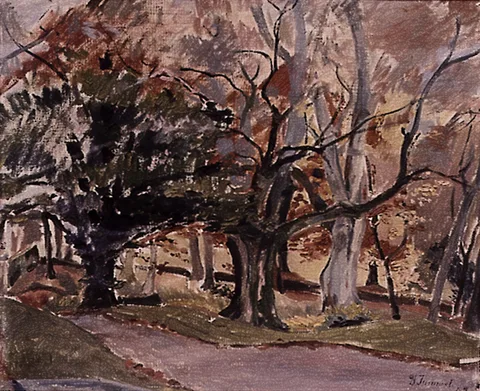 WOODLAND by Yvonne Jammet, oil on board, sold Jun 2000