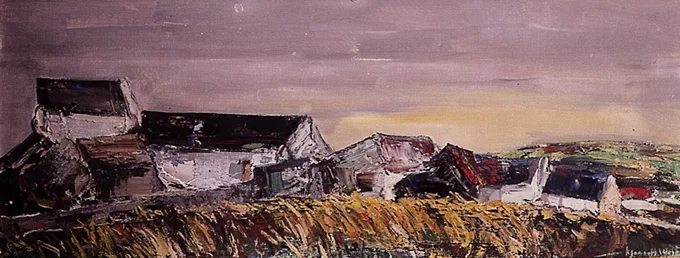 FARM AT KILLINCHY, COUNTY DOWN by Kenneth Webb, oil on canvas, sold Jun 2000