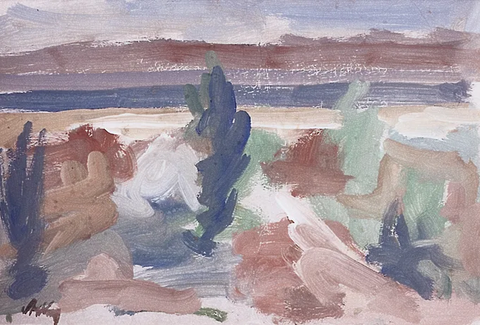 RIVER SEINE by Markey Robinson, gouache, offered Jun 2000