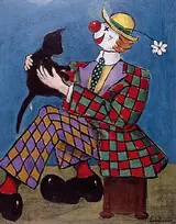Gladys Maccabe, CLOWN WITH BLACK PUPPY