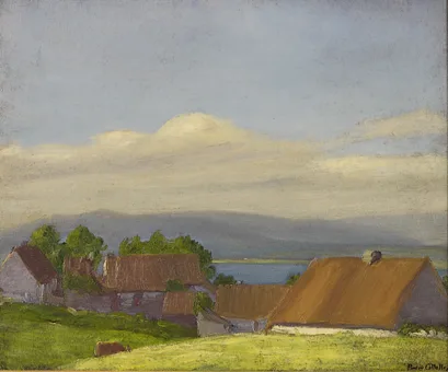Michael Augustin Power O'Malley, COTTAGES, WEST OF IRELAND, oil on canvas