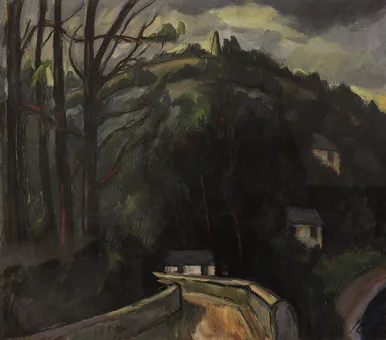 THE OBELISK, KILLINEY by Peter Collis, oil on canvas, sold Mar 2000