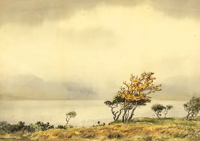 SHEEP GRAZING by Frank Egginton, watercolour, sold Mar 2000