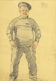 THE SAILOR by William Conor, crayon, sold Mar 2000