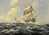 George K. Gillespie, MARINE SCENE (BRITISH MAN O'WAR IN ROUGH SEA)