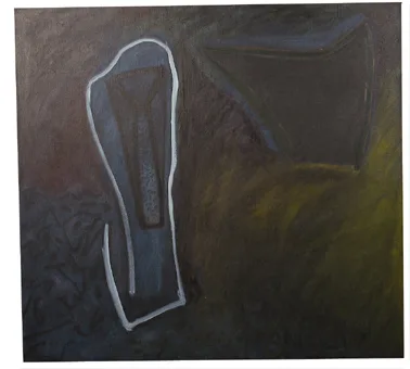 BERNAR'S CREMATION II by Michael Mulcahy, oil on canvas, sold Mar 2000