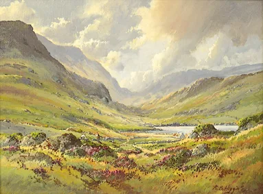 Robert Bertie Higgins, MEETING OF THE MOUNTAINS, oil on canvas