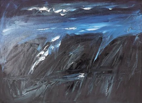 DARK SHORELINE by Seán McSweeney, oil on canvas, sold Mar 2000