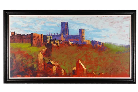Rolf Harris, Durham Cathedral, oil on board