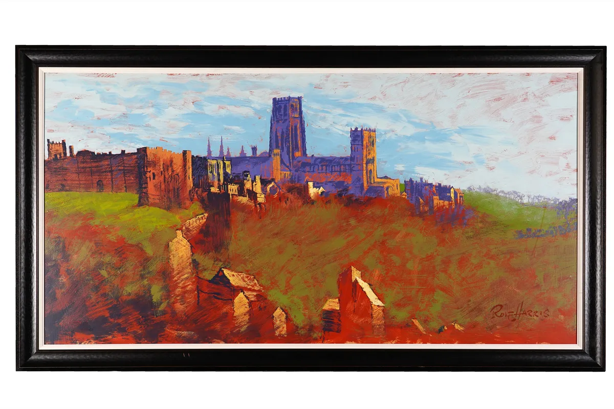 Rolf Harris, Durham Cathedral, oil on board