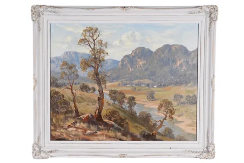 Australian School, A river landscape, oil on canvas