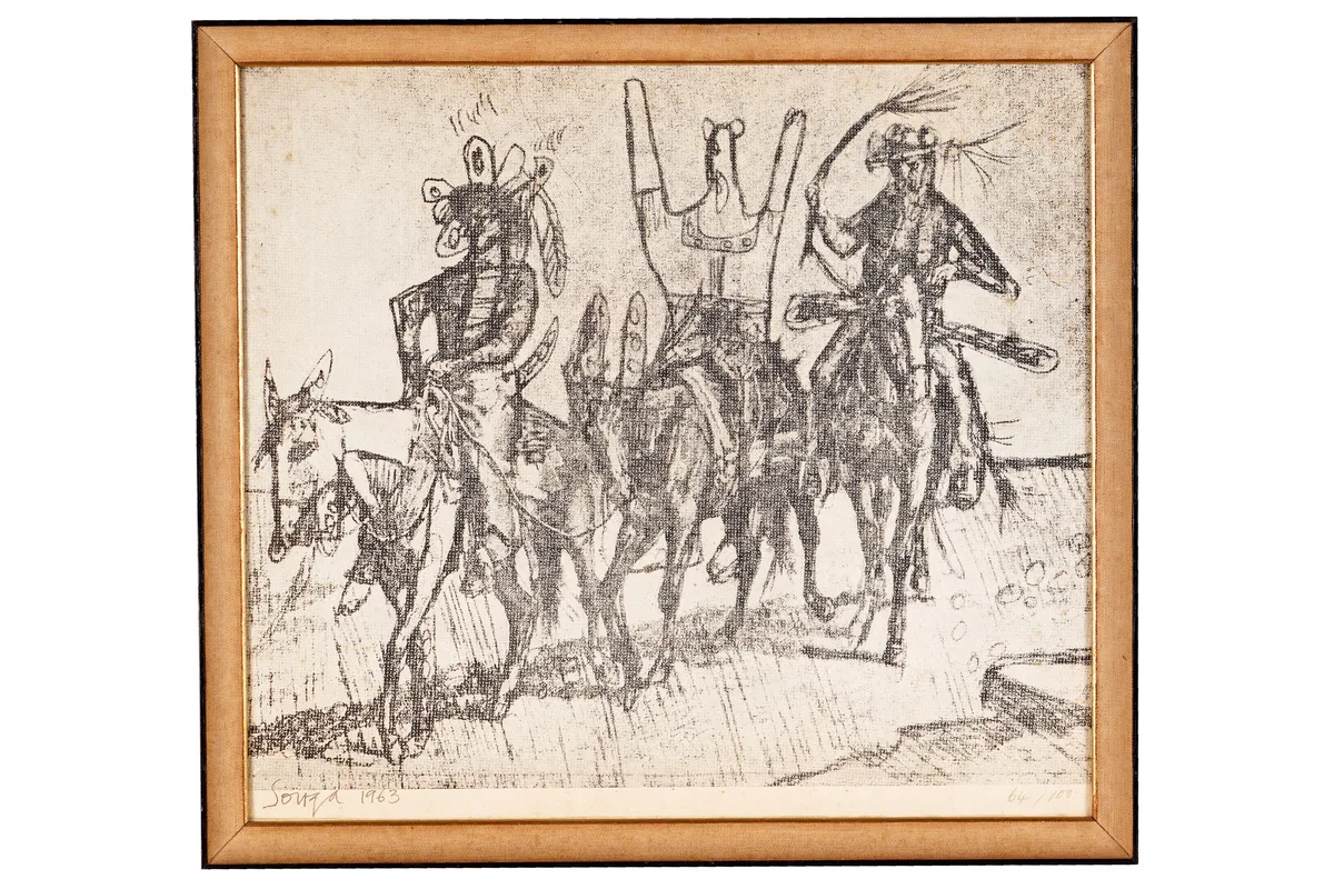 F. N. Souza, Untitled, offset lithograph