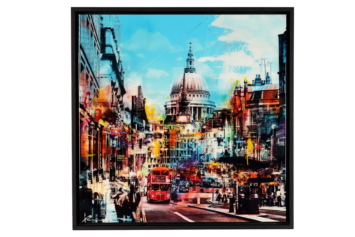Paco Raphael, Blue Traffic, Lithograph on aluminium