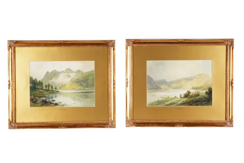 Charles Wilkinson, Two Lake District views, watercolour